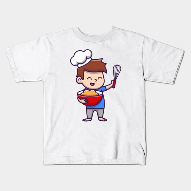 Cute Boy Chef Cooking Kids T-Shirt by Catalyst Labs